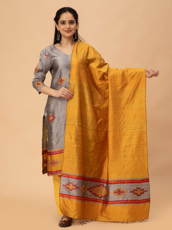 Fletcher Ghicha Silk and Dupion Masraj Hand Work Silk Salwar Suit